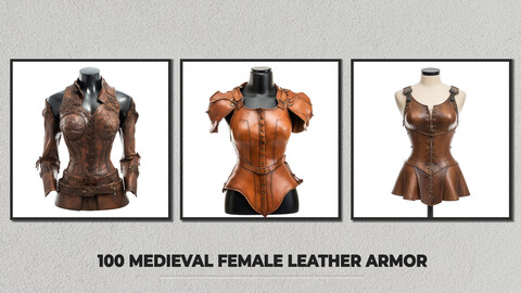 100 Medieval Female Leather Armor - 4K