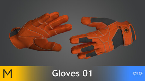 Gloves 01 Marvelous Designer, CLO3D