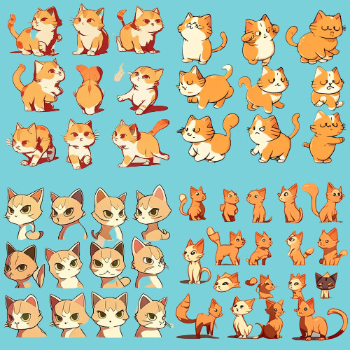 ArtStation - Children Style Cats | Game Assets