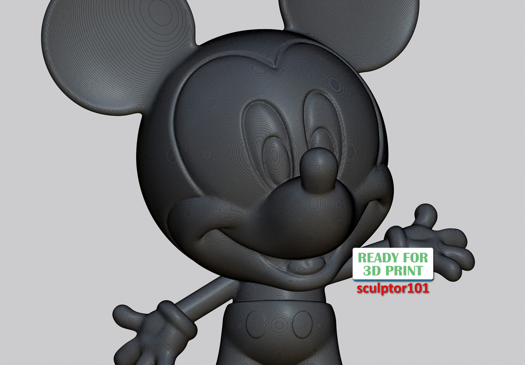 Miki Mouse Face, 3D CAD Model Library