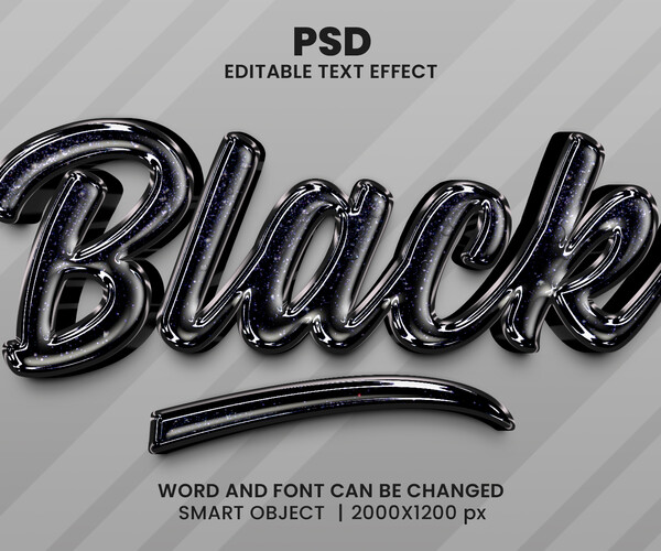 ArtStation - Black PSD Fully Editable Text Effect. Layer Style PSD ...