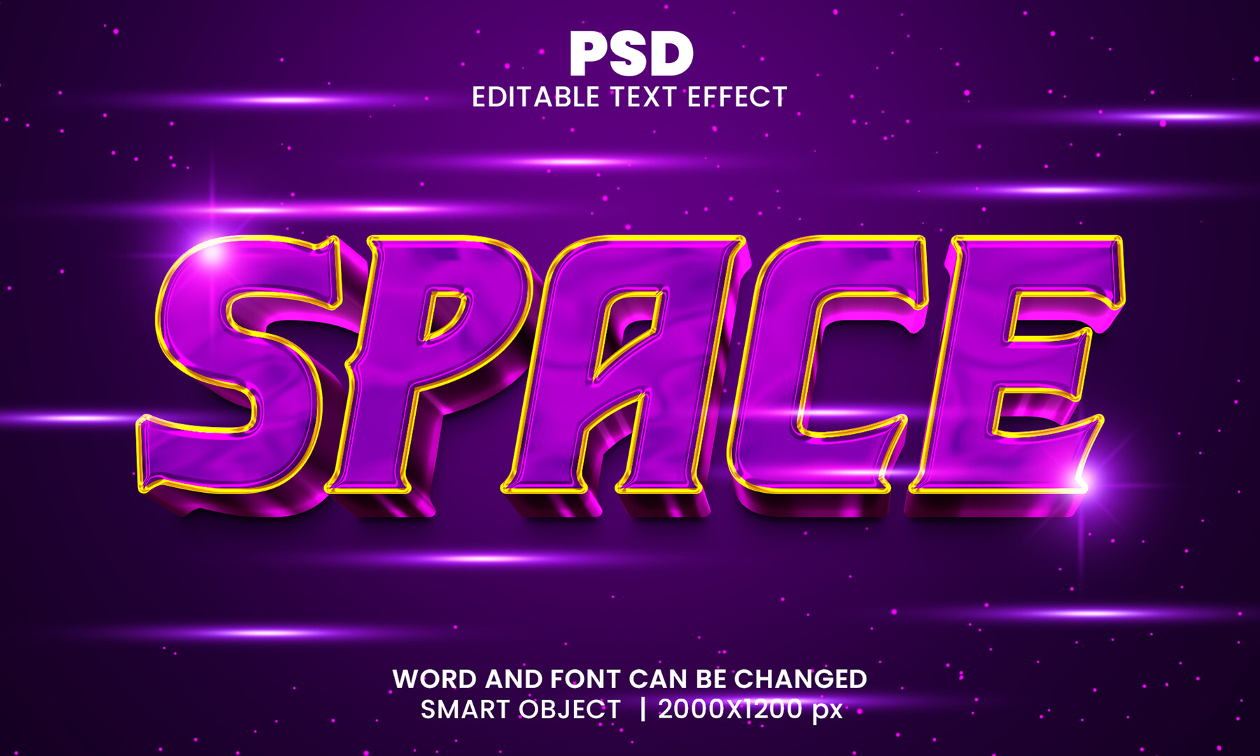 ArtStation - 3D Space. PSD fully editable text effect. Layer style PSD ...