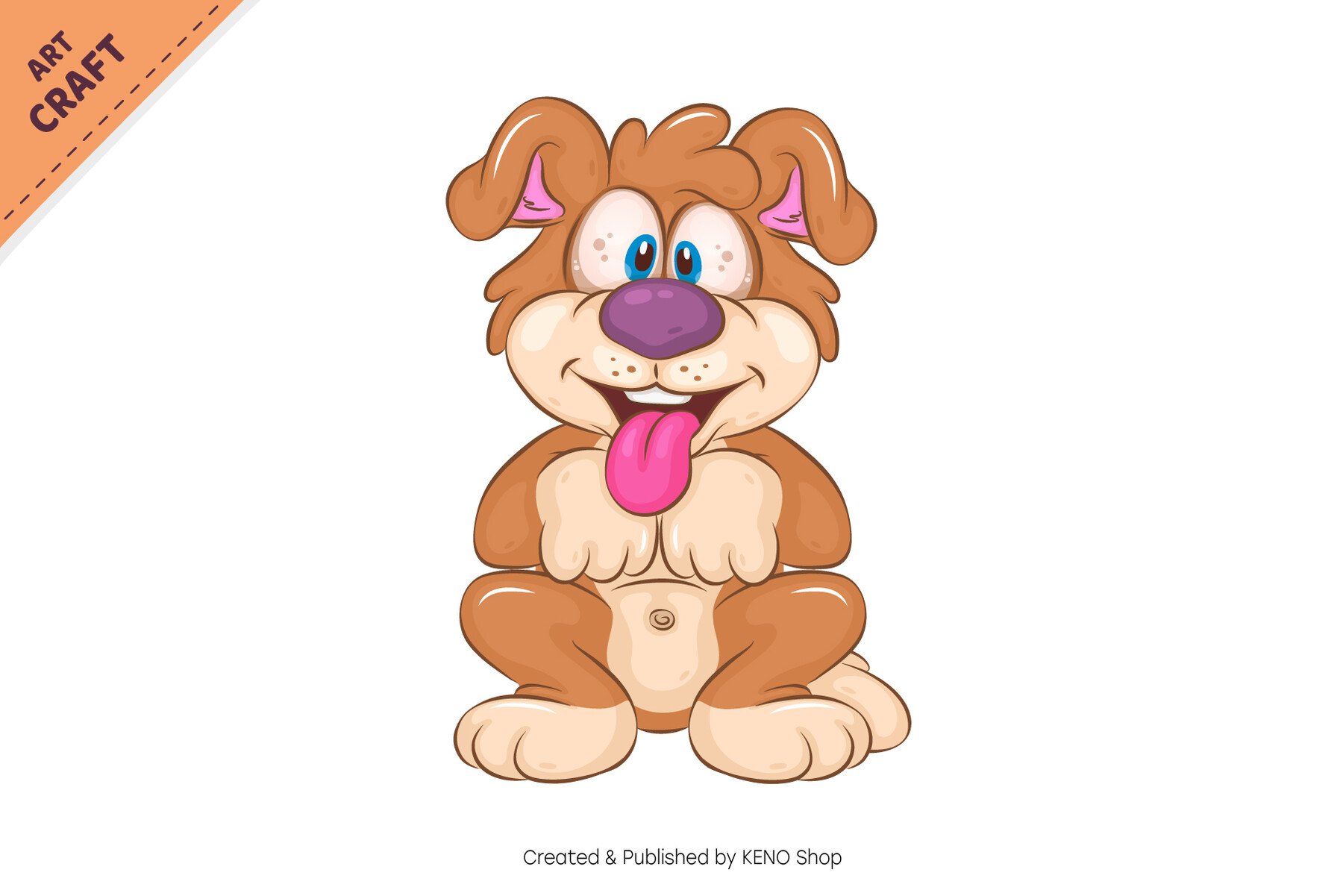 smiling dog face clipart