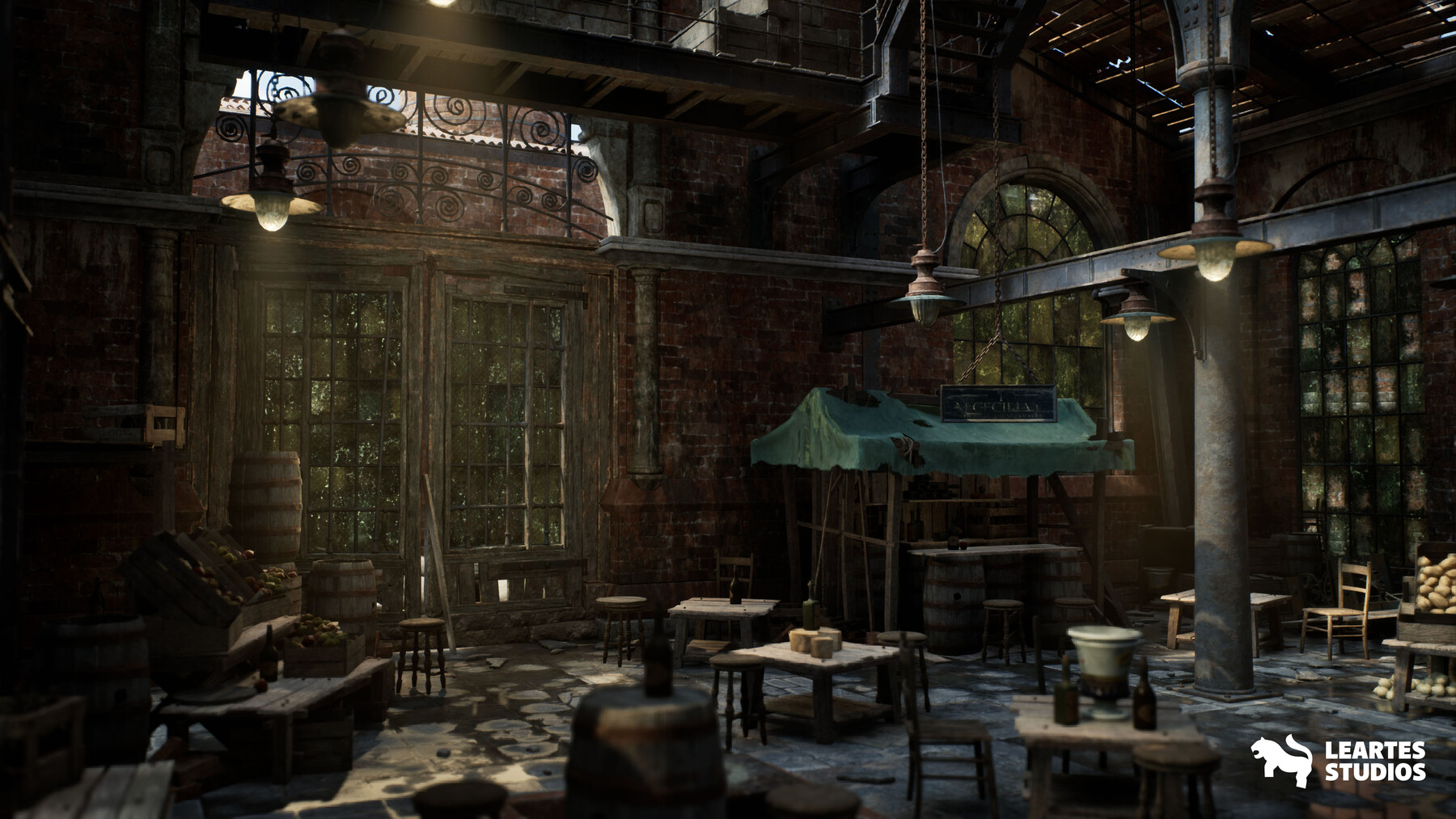ArtStation - Victorian Market in Abandoned Factory Building | Game Assets