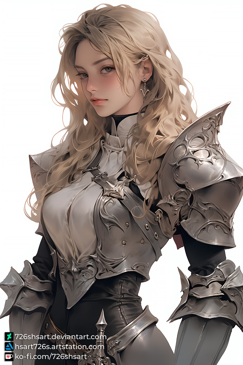 Artstation Knight Female 3 Image Prompt Artworks 