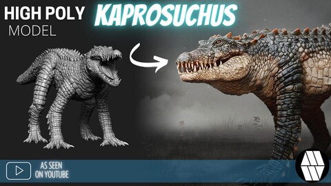 ZBrush Model: Kaprosuchus High Poly ZTL & FBX