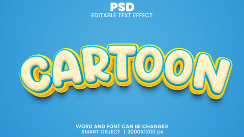 ArtStation - 3D Cartoon. PSD fully editable text effect. Layer style ...