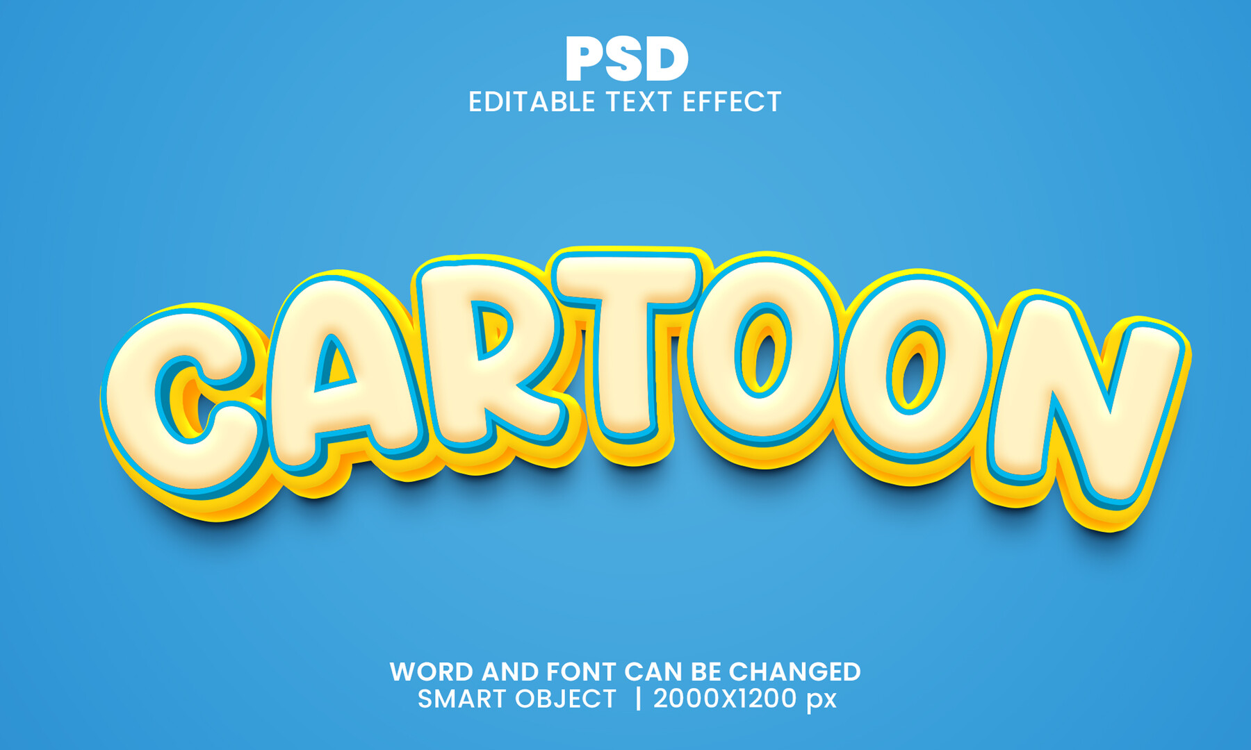 ArtStation - 3D Cartoon. PSD fully editable text effect. Layer style ...