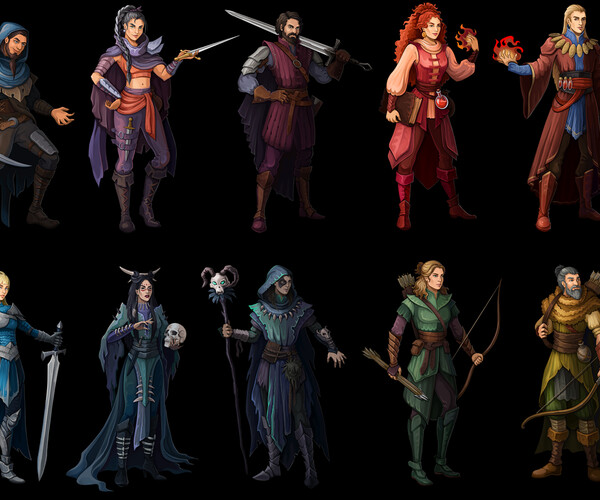 ArtStation - Fantasy Character Classes 05 | Game Assets