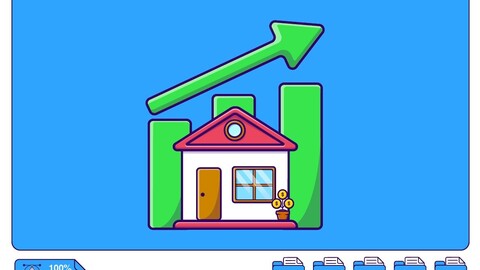 House With Gold Coin Plant And Statistic Cartoon Vector Icons Illustration. Flat Cartoon Concept. Suitable for any creative project.