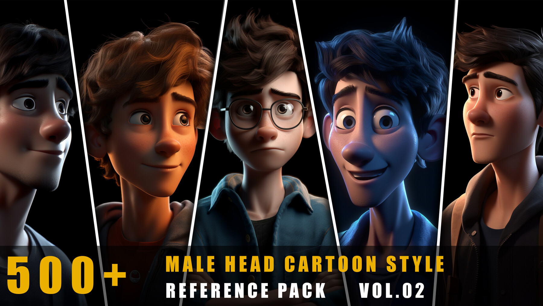 ArtStation - 500+ Male Head Cartoon Style - References Pack Vol.02 ...