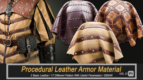 Procedural Leather Armor Material (SBSAR) Vol.12