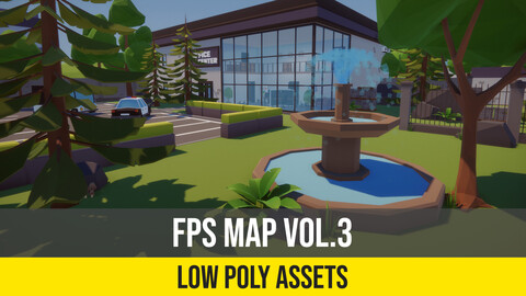 3D Low Poly FPS Map Vol3 Shooter Office interior Map for Unity