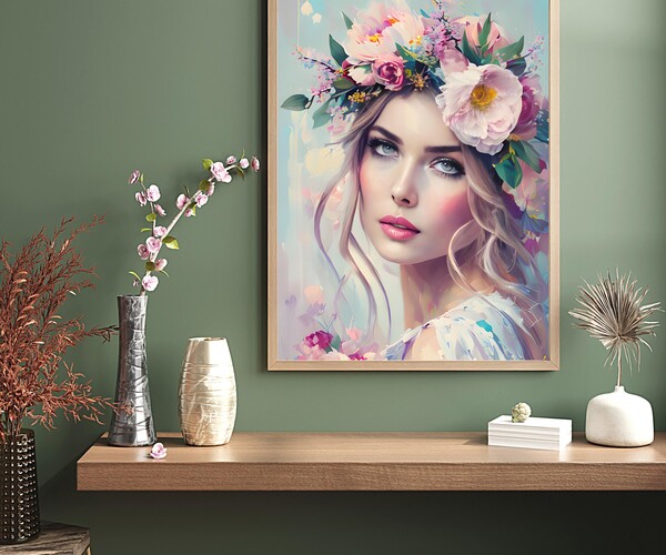 ArtStation - Elegant Woman Painting, Digital Art, Printable Art ...