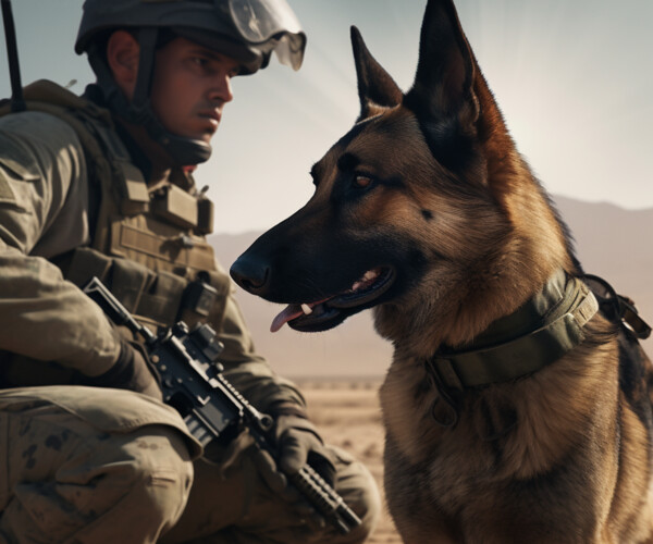 ArtStation - Protecting the Front Lines: The German Shepherd Military ...