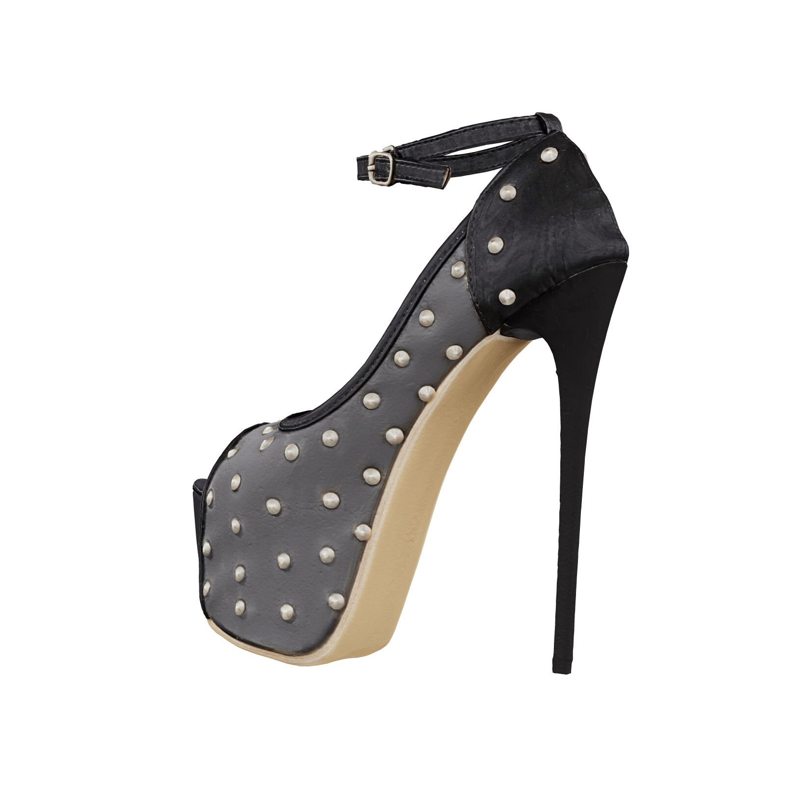 Lib Peep Toe Stiletto Heels Polka Dots Platforms Pumps - White in