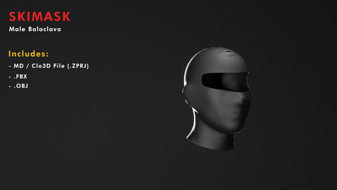 Skimask / Balaclava (Clo3d, MD, ZPRJ, OBJ, Game Asset 3D)