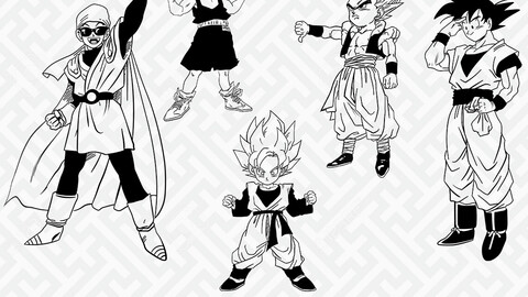 Anime SVG Files Pack / DBZ SVG / Goku Trunks Goten Saiyaman Gotenks / Cricut SVG / Vectors