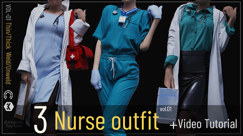 3 Nurse outfit- marvelous/ Clo3D+ video tutorial