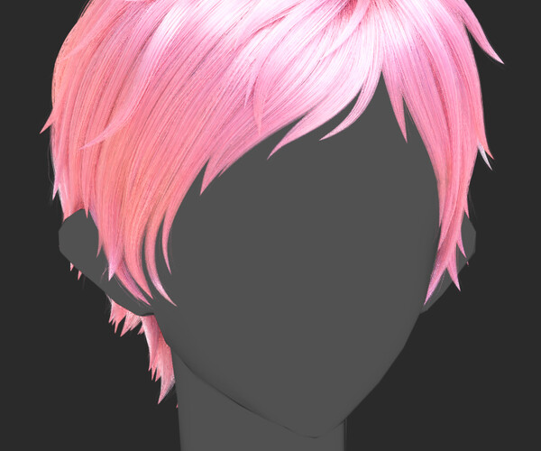 ArtStation - Anime male Short Hair Hairstyle (blender Particle hair ...