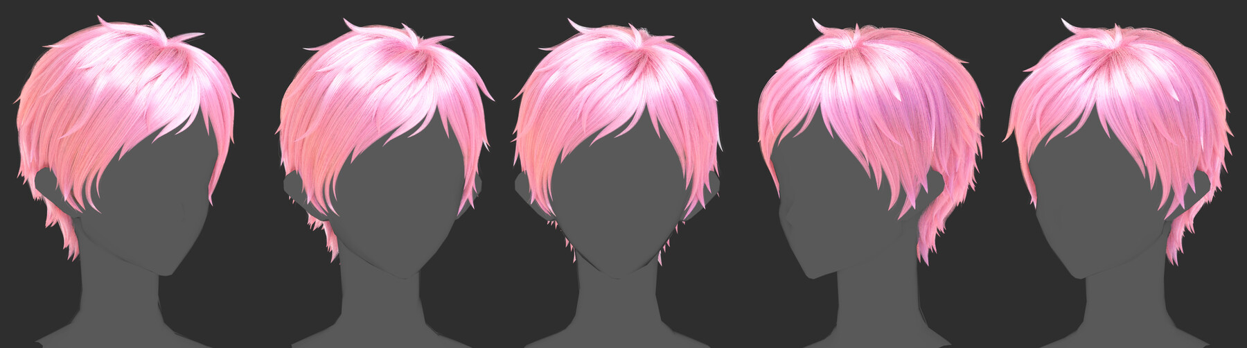 ArtStation - Anime male Short Hair Hairstyle (blender Particle hair ...