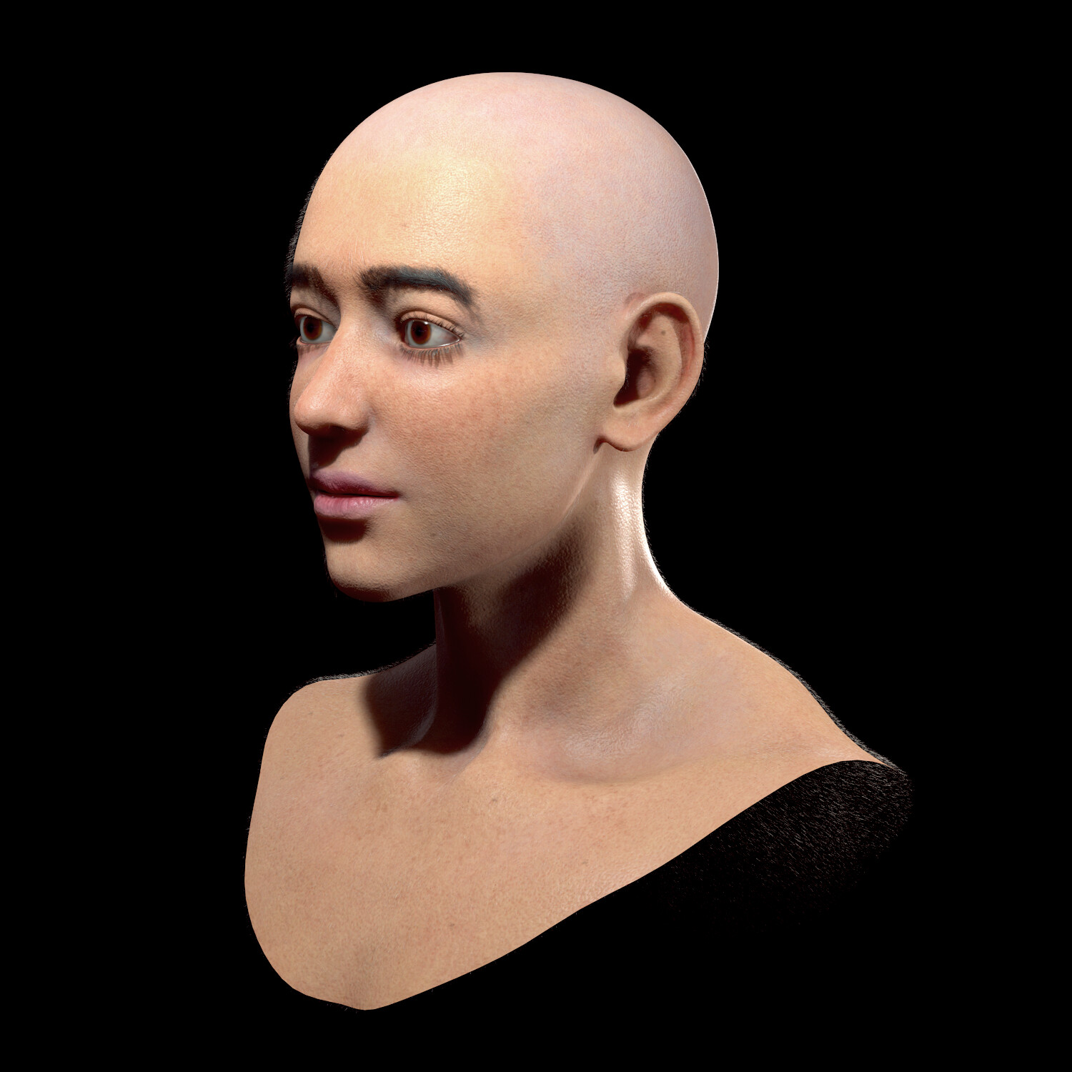 Artstation Real Time Bald Male Head 3d Model Game Assets