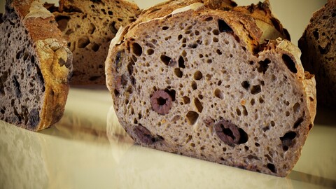 3D Scanned Baked Bread Model - OBJ Format with 4K Textures and Normal Map