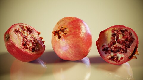 3D Scanned Pomegranate Model with 4K Textures and Normal Map