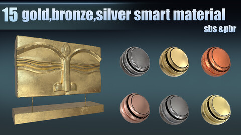15 BRONZE, GOLD, SILVER SMART MATERIAL AND  4k PBR textures
