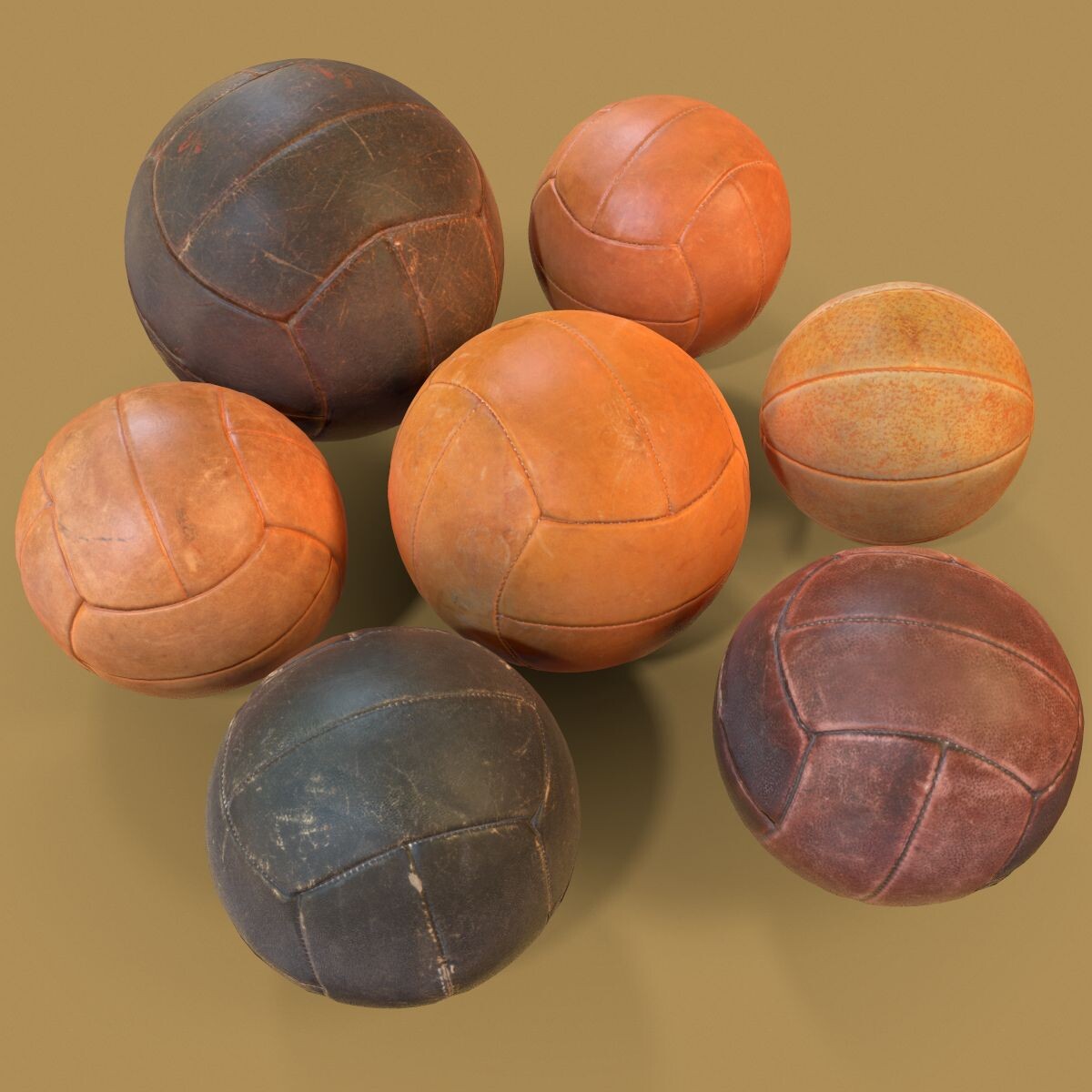 Basketball ball set 005 3D Model