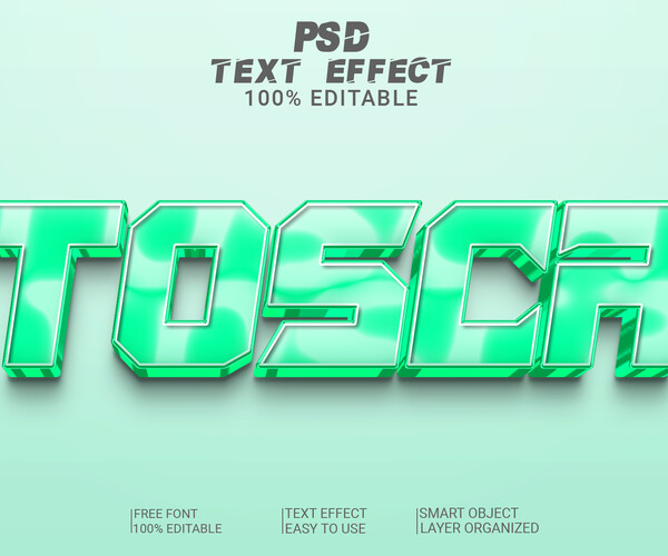 ArtStation - 3D Tosca. PSD fully editable text effect. Layer style PSD ...