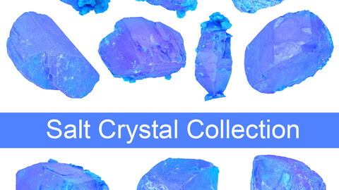 3D Scanned Blue Salt Crystals Collection