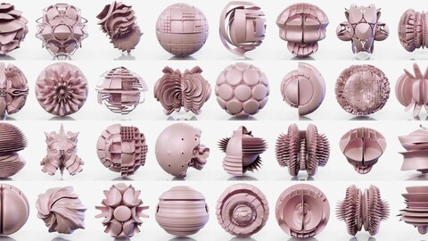 Mathematical Marvels: A Collection of 32 Abstract Shapes