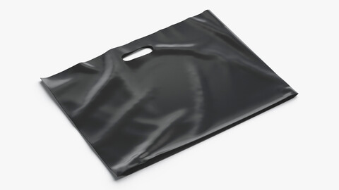 Black Wide Die-cut Plastic Bag - handle packet