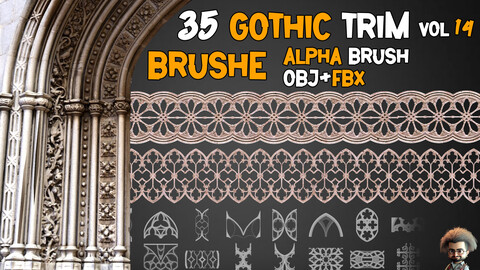 35 Gothic Trim Brushes – Vol 14