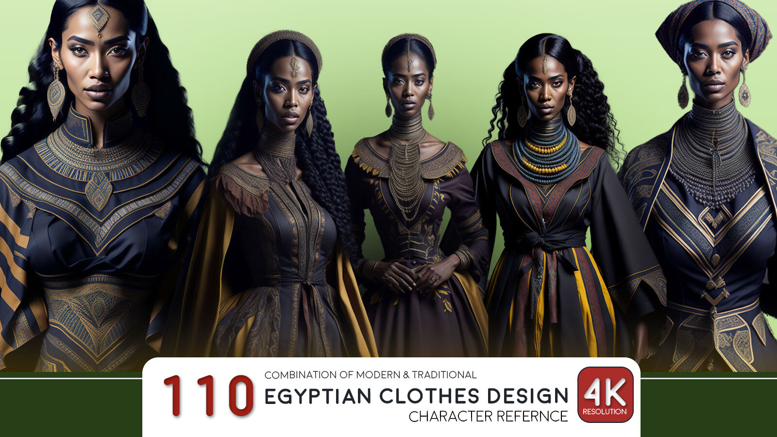 ArtStation - Egyptian Clothes Design-4K|Character Reference Image ...