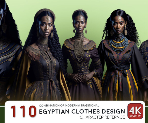 ArtStation - Egyptian Clothes Design-4K|Character Reference Image ...