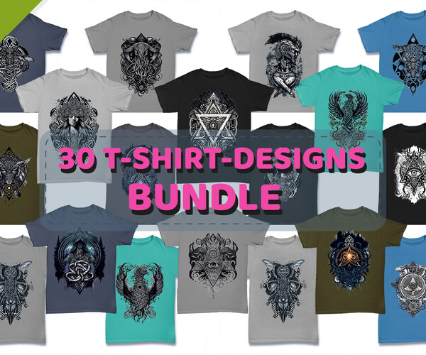 ArtStation - Big Bundle T-Shirt-designs. Mystic fantasy patterns ...
