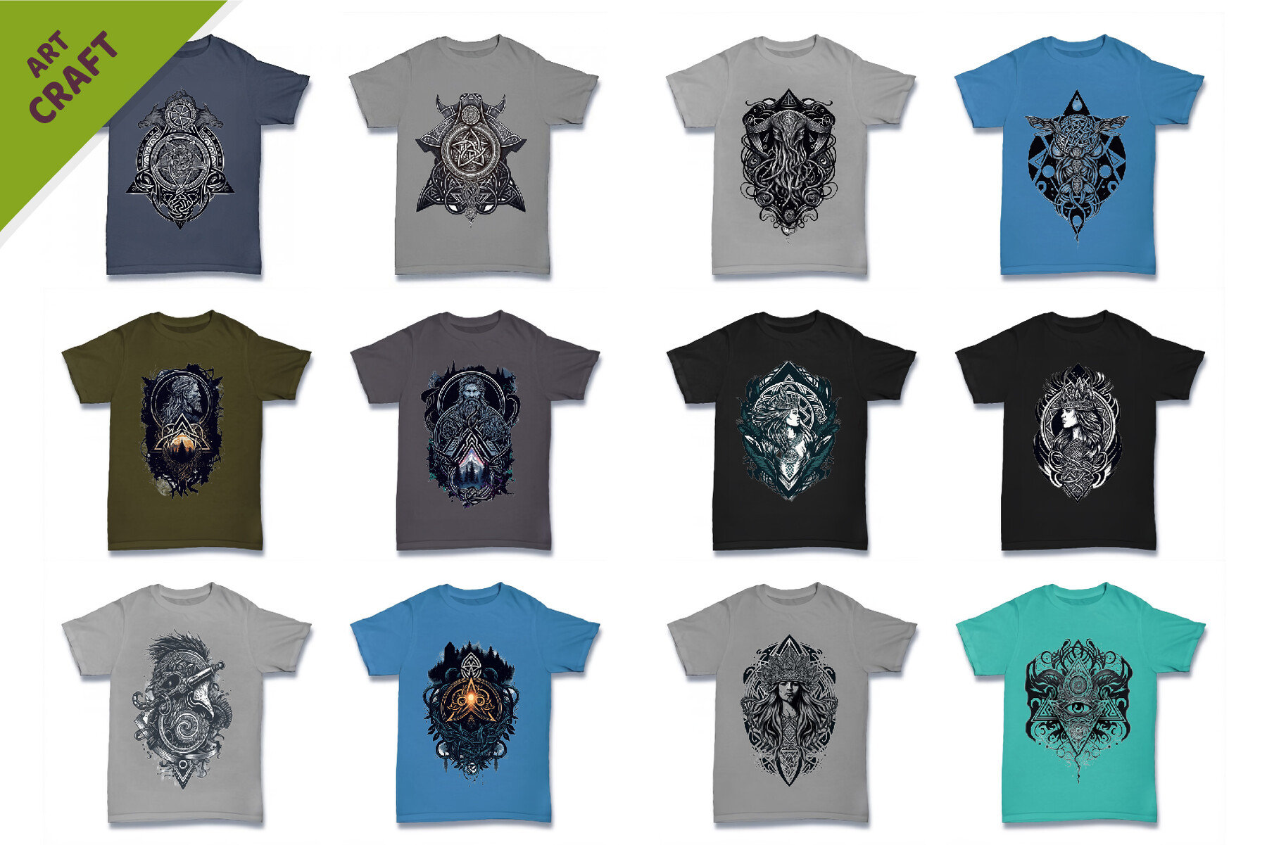 ArtStation - Big Bundle T-Shirt-designs. Mystic fantasy patterns ...