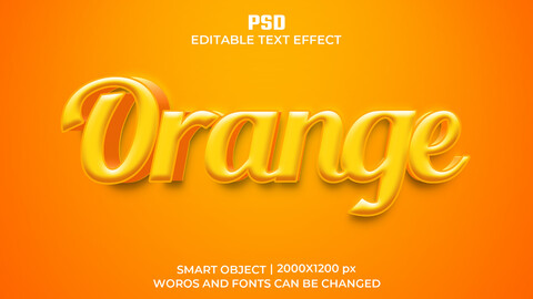 ArtStation - 3D Orange. PSD fully editable text effect. Layer style PSD ...