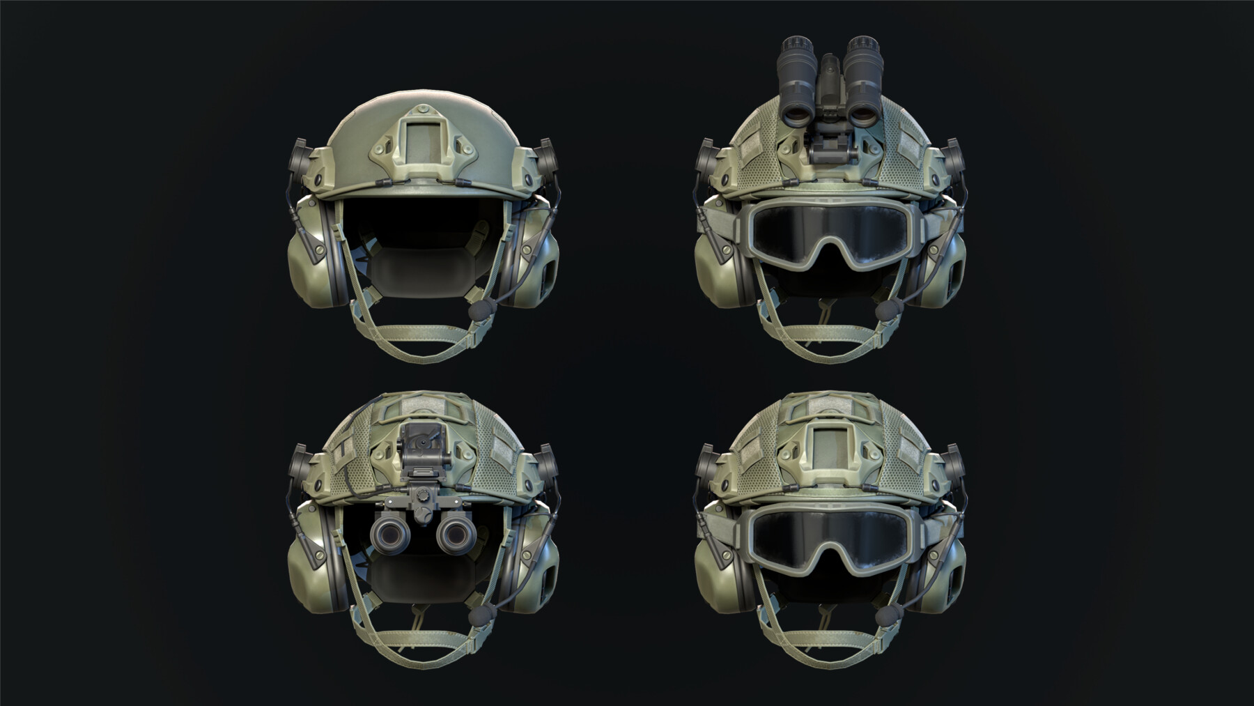 ArtStation - Tactical helmet — Game Ready | Game Assets