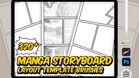 Manga Storyboard Layout Brushset