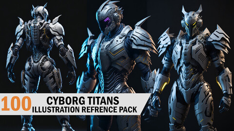 100 cyborg titan _ 4k illustrations reference pack
