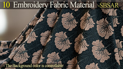 10 Seamless Embroidery Fabric Material -SBSAR