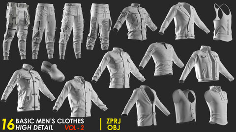 16 Basic Men's Clothes Pack - VOL 2 - Marvelous / CLO Project file