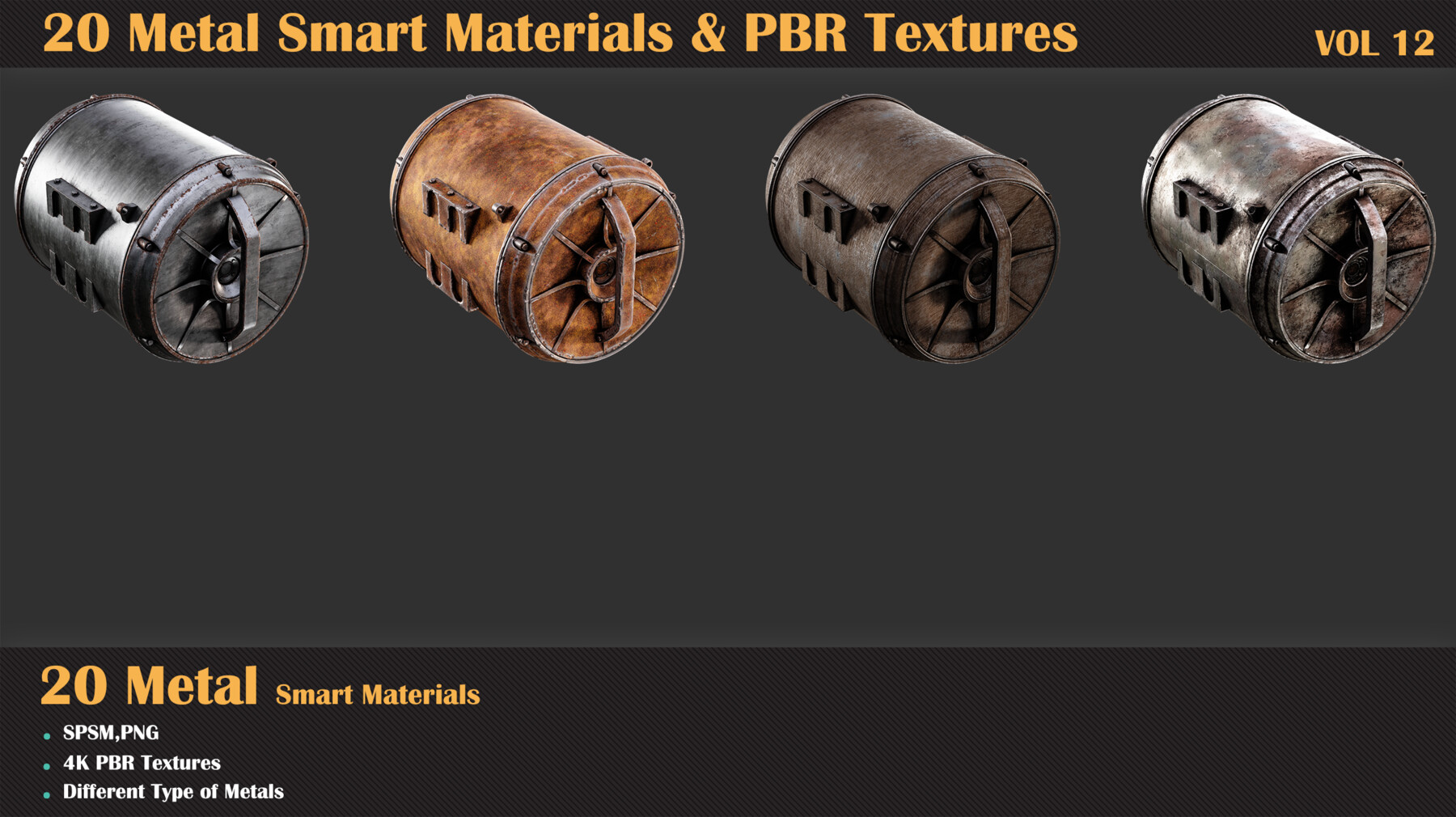 Milad Kambari - 20 Leather Smart Materials + PBR Textures - VOL 04