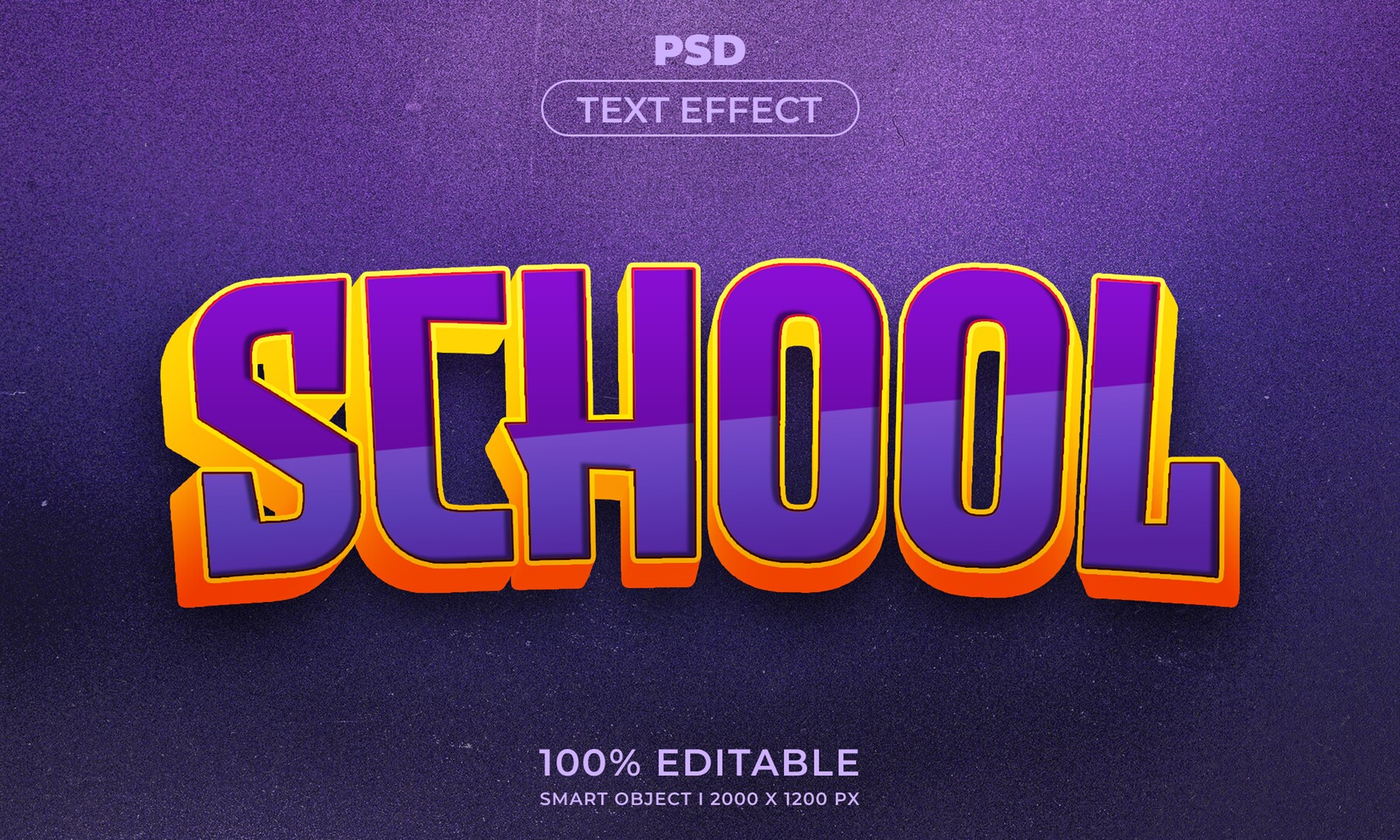 ArtStation - 3D School. PSD fully editable text effect. Layer style PSD ...