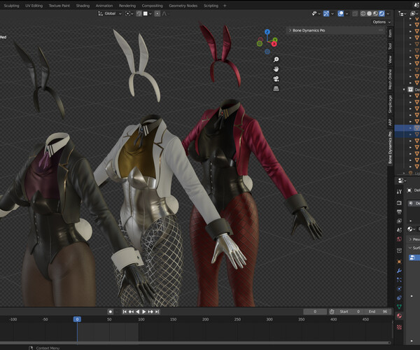 ArtStation - Free Models - Deluxe Bunny Suit | Game Assets