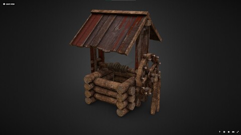 Old Rural Well Gameready Model