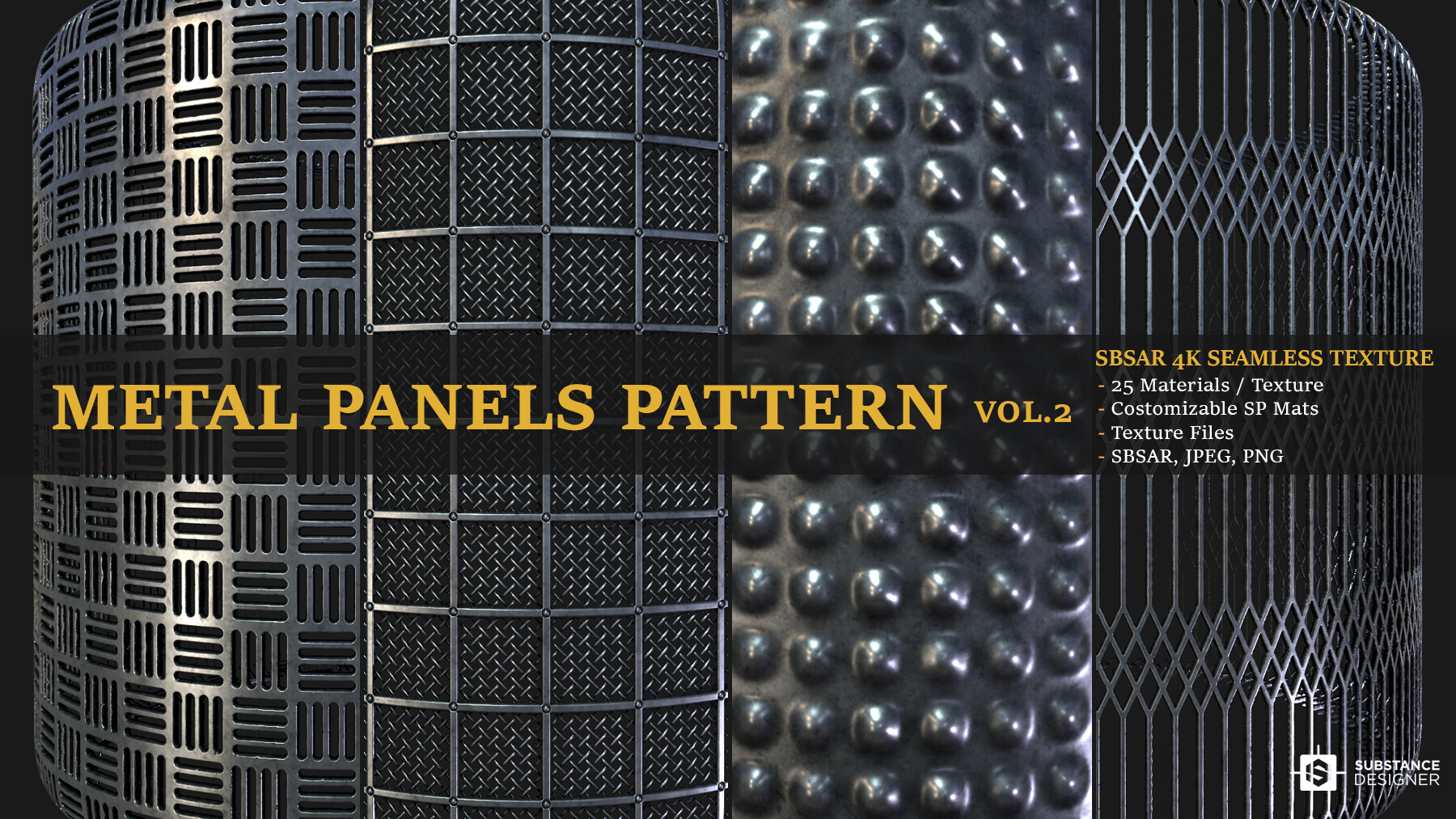ArtStation - 25 Metal Panels Pattern Vol2 | Game Assets